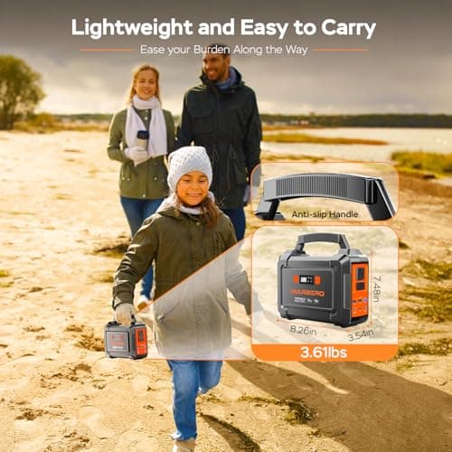 MARBERO Solar Generator 167Wh Camping Portable Power Station 200W Peak with Foldable Solar Panels 30W with AC Outlet 110V Multi-Port LED Flashlights for CPAP Home Camping Hurricane Emergency