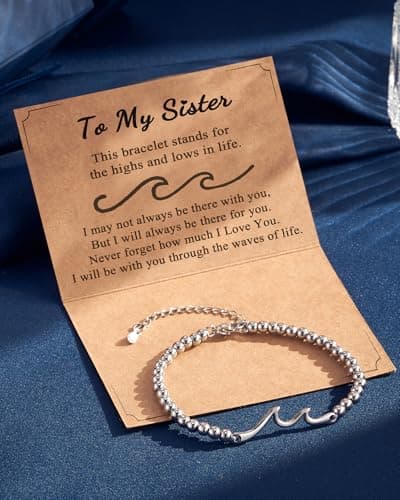 Tarsus Sister Gifts, The Waves of Life We've Through Together, Big & Little Sister Gift, For Birthday & Christmas & Mothers Day