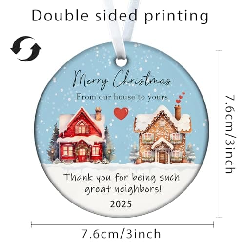 Christmas Ornaments 2025,Neighbor Gifts Merry Christmas Ornament Neighbors Gift Ideas for Neighbors Best Friends Women Boyfriend Girlfriend Xmas Tree Decor(Neighbor Ornaments)