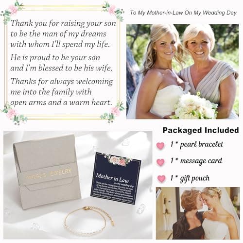 Tarsus Artificial Pearl Bracelet for Women, Mom/Mother-in-Law/Nana/Aunt/Grandma, Birthday Christmas Mothers Day Wedding Day