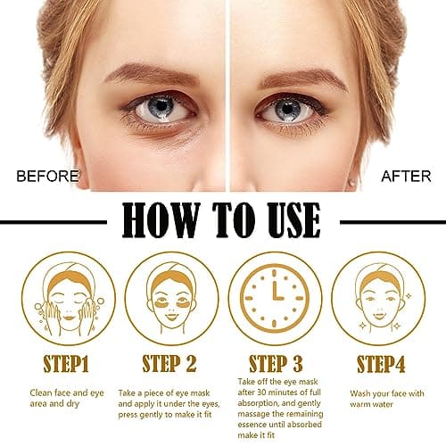 30 Pairs Lip Masks & Eye Masks,24K Gold Gel Crystal Collagen Eye Patches for Puffy Eyes,Effectively Nourishes,Moisturizing& Reducing Dark Circle Eye Bags,Birthday Gifts for Women,Christmas Gifts