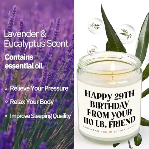 BaubleDazz Funny Best Friend Birthday Gifts for Women- Handmade Lavender Soy Wax Candle- Happy 30th, 40th, 50th, 60th,70th Birthday Gifts for Women, Friend, Her, Bestie (7oz)