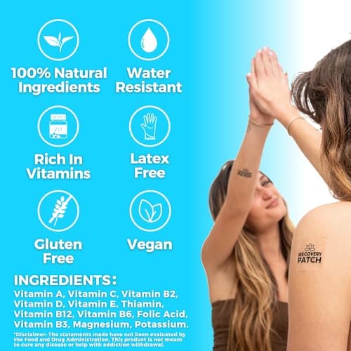 Recovery Patches 28 Pack - Wake Up Refreshed & Energized with Our 100% Natural Ingredients Patch - Individually Wrapped, Skin-Friendly & Waterproof - Enhanced Morning Formula