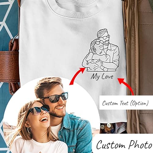 Custom Hoodies Design Your Own, Shirt Portrait From Photo, Valentines Customized Gifts For Boyfriend 2024