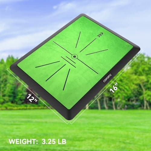 Golf Hitting Mat,Golf Training Mat for Swing Path Feedback Detection Batting, Extra Replaceable Golf Practice Mat 16"x12", Golf Gifts for Men Women for Home Indoor Outdoor