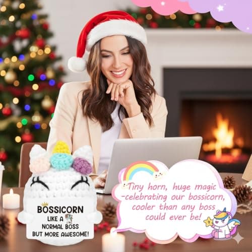 Christmas Boss Gifts for Boss Lady Women, Bossicorn Xmas Stocking Stuffers White Elephant Birthday Unicorn Office Gift for Boss Female Appreciation Thank You Present for Supervisor Manager Leader