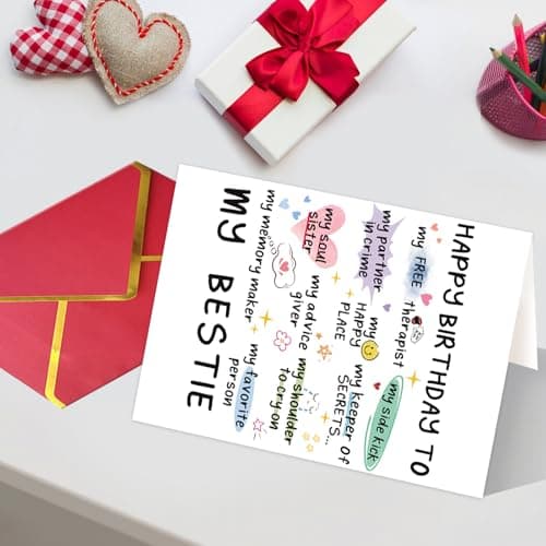 Funny Birthday Card for Women Sister, Happy Bday Gifts for Bestie, Bestie & Friendship Birthday Card