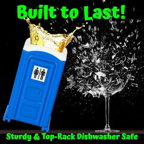 American Designed & Owned, Original Porta Potty Shot Glasses Gag Gift for Men, Top Choice for Number 2 Humor, Funny Shot Glass, White Elephant Gift, Secret Santa and Shot Glass Collectors