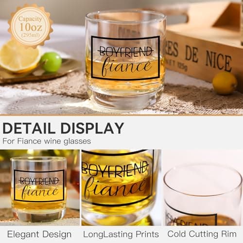 Engagement gifts for couples gifts for Newly Engaged,2025 Engagement present for Her Fiance Fiancee wine glasses for Women,Mr Mrs Gifts engaged gifts for Bridal,Women Engagement Gifts