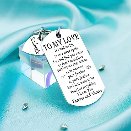 Soulmate Gifts for Him Her Boyfriend Husband Girlfriend Wife Soulmate To My Love Keychain Romantic Anniversary I Love You Gifts Birthday Anniversary Christmas Romantic Gift for Him Her
