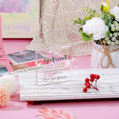 Gifts for Girlfriend from Boyfriend -Girlfriend Puzzle Piece Gift Unique Girlfriend Birthday Gifts for gf Valentines Mothers Day Anniversary Romantic Gift for Her