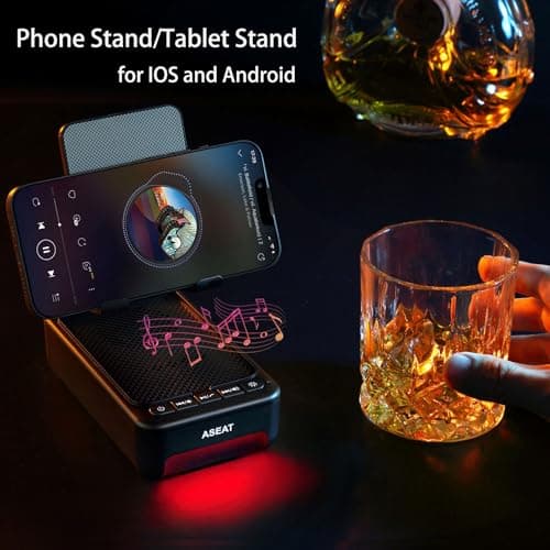 Gifts for Men Him, Cell Phone Stand with Bluetooth Speaker&Led Color Changing Light, Unique Gifts for Women Dad Her Husband, Cool Tech Gadget Wireless Speaker, Birthday Gifts for Men, Ideal Gifts