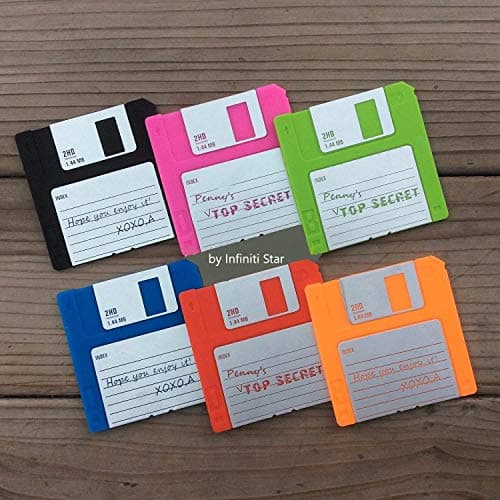 Floppy Disk Coaster Video Game Memorabilia Nerd Office Set of 6 Floppy Disk Decor Computer Geek Gifts Gifts for Geeks and Nerds Cool Office Gadgets Nerdy Gifts for Men Programmer Mug Party Coasters