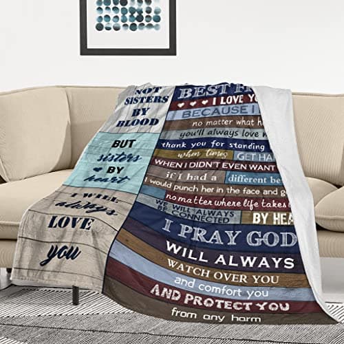 for Best Friends Women Blanket 60"x50", Best Friend Birthday Gifts, Friendship Gifts for Women Friend, Bestie Gifts, Gifts for Female Sister BFF
