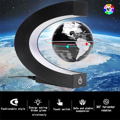 Magnetic Levitation Floating Rotating World globe for children With Colored Lamp And Touch Switch For Men Boss Cool home/Office Decor unique Gifts Or Kids Desk Tech accessories Gadget teenage Toys