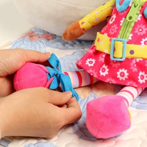 Snuggle Stuffs Sugar Snap Plush Learn to Dress Doll for Toddlers - 15" - Gifts for 2 Year Old Girls