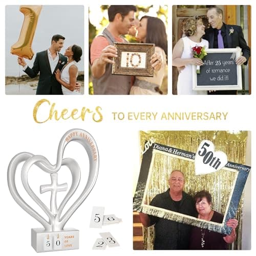 Wedding Anniversary Heart Sculpture Gifts Best for Couple Parents Wife Husband Unique 10th 25th 50th Anniversary Wedding Gift Ideas