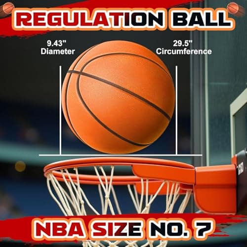 Silent Basketball Size 7 (29.5") – Grooved Airless Indoor Basketball for Quiet Dribbling and Indoor Training, Pro PU Foam Ball – Real Feel Higher Bounce Quieter
