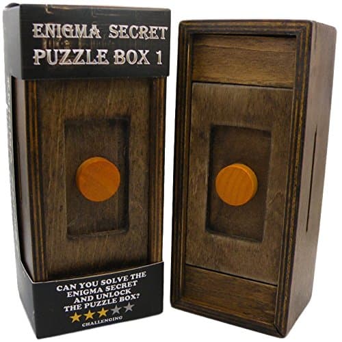 Puzzle Box Enigma Secret Discovery - Money and Gift Card Holder in a Wooden Magic Trick Lock with Hidden Compartment Piggy Bank Brain Teaser Game