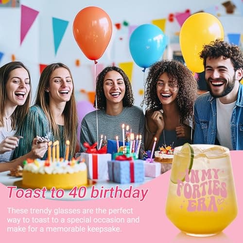 40th Birthday Gifts For Her - In My 40s Era Wine Glass, Best 40th Birthday Gifts For Women, 40 Years Old Gifts For Sister, Son, Daughter, Mom, Best Friend, Birthday Glass For Decorations, 18oz