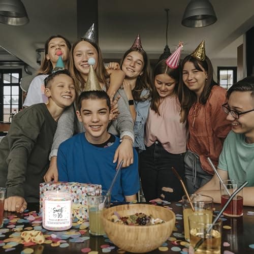 Homsolver 16th Birthday Gifts for Girls, Vanilla Cream Scent Best Ideas Birthday Presents for Daughter, Friends, Sister, Handmade Aromatherapy Candle Decorations