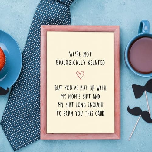 Funny Fathers Day Card for Step Dad,Happy Father's Day Gifts from Step Daughter Son,Bonus Dad Fathers Day Card Gift
