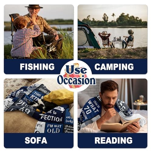 Ryubein 70th Birthday Gifts for Men, 70 Year Old Birthday Gifts for Men, Best Gifts for 70 Year Old Man, 1955 Birthday Gifts for Man, 70th Birthday Decorations Ideas Present Throw Blanket 50" X 60"