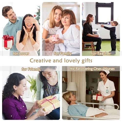 LAIDANLA Crochet Flower Potted, Pink Small Handmade Knitted Flowers Lilly of The Valley for Desk, Christmas Appreciation Birthday Gifts for Women Mom Sister Grandma Coworker Friend Teacher