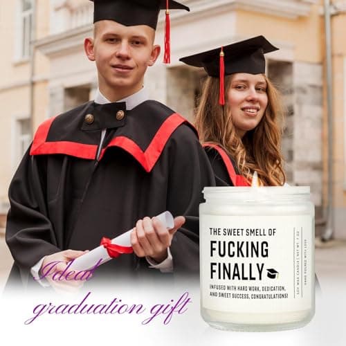 Shqiueos Funny Graduation Gifts for Her Him, Graduation Candle for Women Men Lavender Scented 7 Oz, 2025 Graduations Gifts for Masters Degree, College, High School, PhD Grad Gift for Nurse Law School