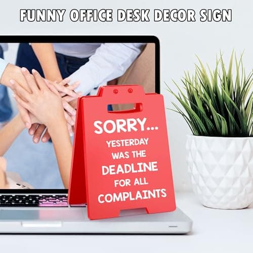 Funny Office Decor Christmas Boss Gifts for Women Men White Elephant Gag Gifts for Female Male Boss Lady Manager Supervisor Coworkers, Nurses Teacher Principal Xmas Gift Cubicle Accessories Red Sign