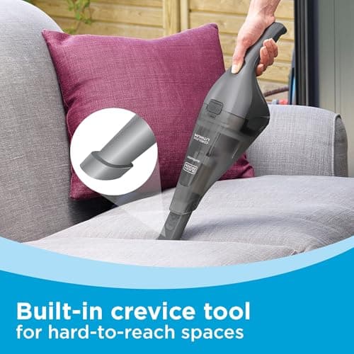 BLACK+DECKER dustbuster Handheld Vacuum, 8V Cordless, Hand Vacuum for Quick Cleanup with Crevice Tool and Washable Filter (HNVC220BCZ01)