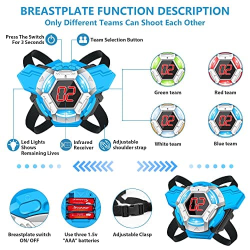 IJO Laser Tag Guns Set of 2 Laser Tag with Digital LED Score Display Vests for Teens, Family and Adults Fun,Birthday Gift Toys for Kids Ages 6 7 8 9 10 11 12+Year Old Boy & Girls