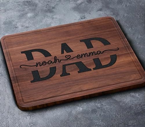 Personalized Dad Cutting Board, Custom Dad Gifts with Kids Names, Grill Father Boards, Cooking BBQ Grilling Gift For Men, Dad, Grandpa, Mens Gifts for Fathers Day, Christmas