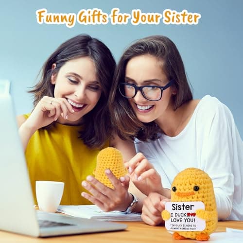 MBL Sister Gifts for Birthday Mothers Day - Handmade Funny Cute Small Duck Present for Sisters Sis Big Little Sister Graduation Christmas Stocking Stuffers