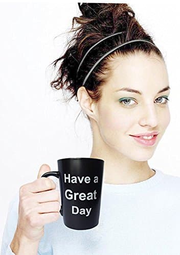 Funny Christmas Gifts Unique Coffee Mugs Have a Great Day Cute Cool Ceramic Cup Black, Best Holiday and Birthday Gag Gifts, 15 Oz