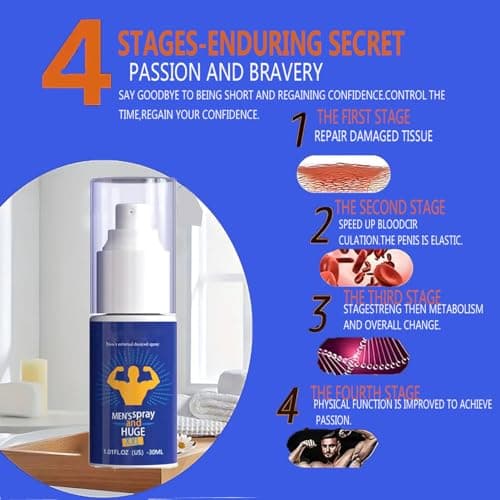 Men's Best External Delay Spray for Long Last | Delayed Sprayer for Man Heavy Duty | Travel Stud Size Enhancer Spray