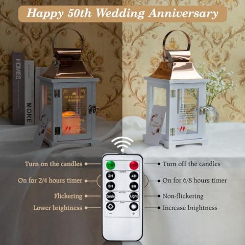 50th Wedding Anniversary Lantern 50th Anniversary Wedding Gifts for Couple Parents Grandparents Husband Wife