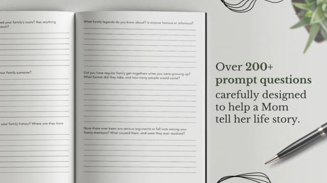 Mom's Life Story Journal (Hardcover): A Meaningful Keepsake for Mom to Share Her Journey and Memories, Book Includes 250+ Prompt Questions, Sentimental Gifts for Mother's Day, Birthday & Christmas