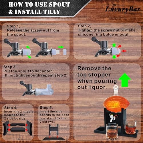 Football Whiskey Decanter Set with Glasses Spout Football Chiller,47oz Whiskey Decanter Sets for Men,Tequila Liquor Decanters for Alcohol Bourbon Gifts for Men Gifts for Dad Boyfriend Him Husband