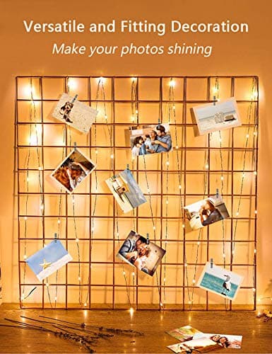 LECLSTAR 50 LED Photo Clips String Lights, 17ft with Remote - 8 Modes Fairy Lights to Clip on Pictures, Photos, Cards