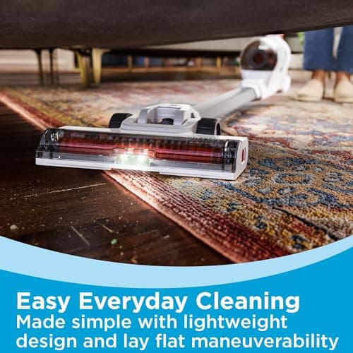BLACK+DECKER POWERSERIES+ 20V MAX Cordless Stick Vacuum Cleaner with LED Floor Lights, Bagless, Lightweight, Cordless Vacuum Cleaners for Home, Up to 44 Minutes, Powerful Suction, Gray (BHFEA520J)