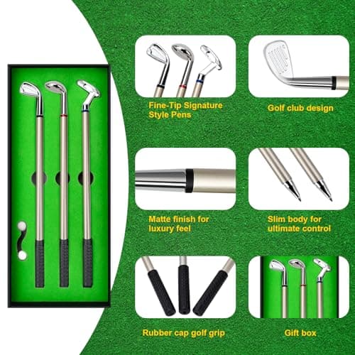 Zutcogo Funny Gifts for Men Dad Adults Husband Him Boyfriend Golfers, Golf gifts Accessories for Men, Personalized Anniversary Birthday Presents Mini Desktop Golf Ball Pen Set, Christmas Stocking Stuffers
