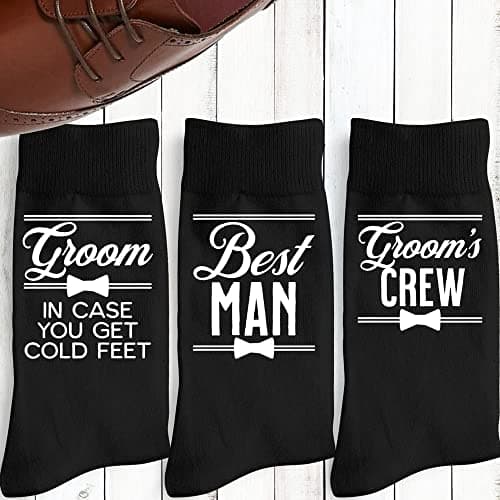 Groomsman Gifts For Men Wedding Gifts Novelty Socks Funny Proposal Gifts Groom Bestman 100% Cotton Crew Socks