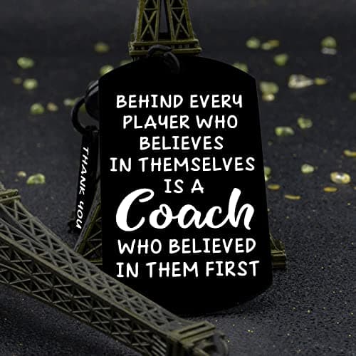 Coach Appreciation Gift Thank You Keychain Gift for Hockey Baseball Soccer Football Volleyball Team Fitness Instructor