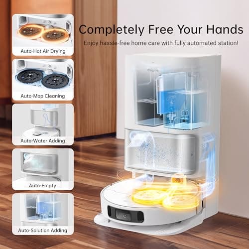 dreame L10s Ultra Robot Vacuum and Mop Combo, Auto Mop Cleaning and Drying, Self-Refilling and Self-Emptying Base for 60 Days of Cleaning, 5300Pa Suction and AI Navigation, Compatible with Alexa