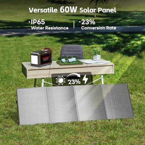MARBERO 237Wh Solar Generator with Solar Panel Included Portable Power Station 300W Pure Sine Wave with Foldable Solar Panel 60W Set for Camping Outdoor Hiking Fishing Emergency