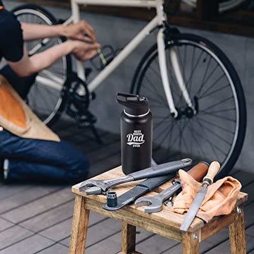 Best Bonus Dad Gifts From Daughter and Son, Tumbler 32 Oz Stainless Steel Insulated Water Bottle, Step Dad Gifts For Fathers Day and Birthday, Coffee Cup with Lid and Straw, Christmas Gift For Stepdad
