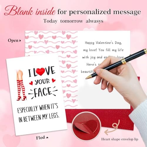 PETCEE Funny Valentines Day Card - 4"x6" Valentines Day Card for Him Her Naughty Valentines Day Gifts Cards with Envelop for Boyfriend Girlfriend Husband Wife Men Women Anniversary Birthday