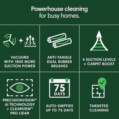 iRobot Roomba Max 705 Vac Robot Vacuum + AutoEmpty Dock - Extreme Power-Lifting Suction, Anti-Tangle Dual Rubber Brushes, Self-Empties, Recognizes and Avoids Obstacles, LiDAR Navigation