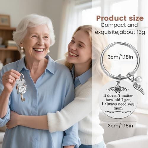 iJuqi Mother's Day Gifts from Daughter Son for Mom Birthday Valentine's Day Christmas Gifts Mom Keychain Mother Keyring